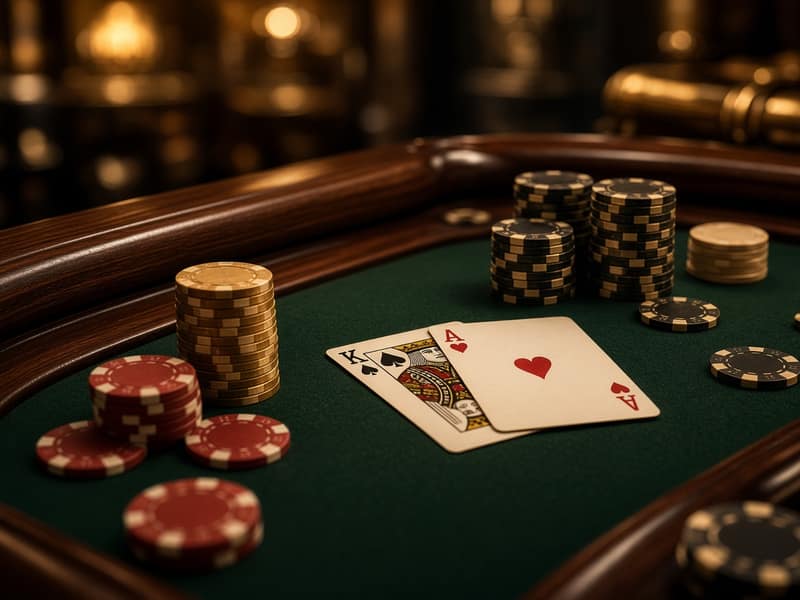 Table de jeux élégante du casino Gourmandeur